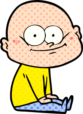 Bir insan tarafından çizilmiş kel bir adam.