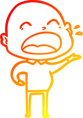 Bir insan tarafından çizilmiş kel adam diye bağıran çizgi film çizimi.