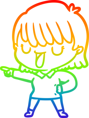 gökkuşağı gradyan çizimi bir insan tarafından çizilmiş bir karikatür kadın