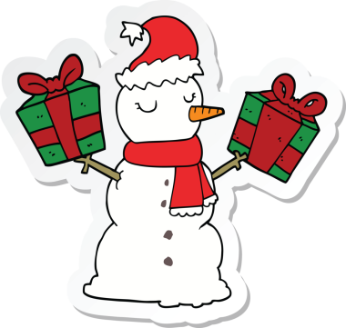 Bir insan tarafından çizilmiş bir kardan adamın çıkartması.