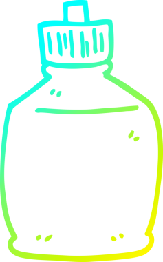 Bir insanın çizdiği çizgi film şişesinin soğuk gradyan çizgisi.