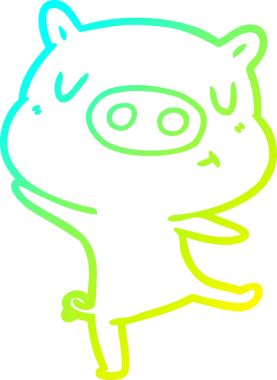 Bir insan tarafından çizilmiş domuz çizgi filminin soğuk çizgi çizimi.