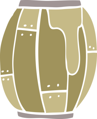 Bir insan tarafından çizilmiş bira fıçısı.