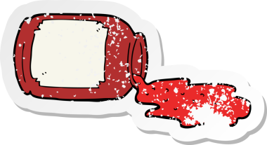 Bir insan tarafından çizilmiş reçel bir çizgi filmin gerilimli çıkartması.