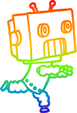 gökkuşağı gradyan çizgisi bir insan tarafından çizilmiş robot çizgi