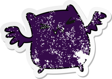 Bir insan tarafından çizilmiş kawai sevimli yarasasının sıkıntılı karikatür çizimi