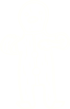 Zencefilli Adam Tebeşiri Bir insan tarafından çizilmiş