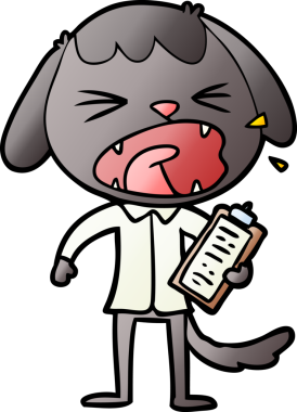 Bir insan tarafından çizilmiş şirin bir çizgi film köpeği.