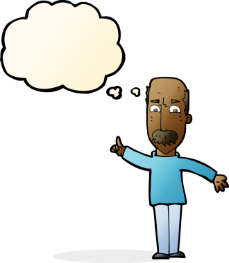 Karikatürist, bir insan tarafından çizilmiş düşünce baloncuğuyla sert bir uyarı yayınlıyor.