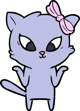 Bir insan tarafından çizilmiş çizgi film kedisi.