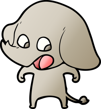 Bir insan tarafından çizilmiş şirin bir fil.