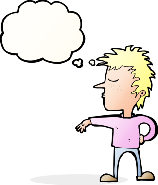 Karikatürist, bir insan tarafından çizilmiş düşünce baloncuğuyla kamp hareketi yapıyor.