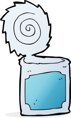 Bir insan tarafından çizilmiş açık teneke kutu.