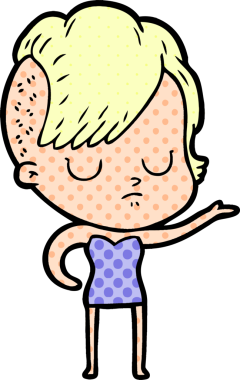 Bir insan tarafından çizilmiş karikatür kadın.