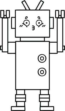 Bir insan tarafından çizilmiş robot çizimi