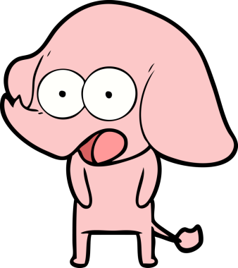 Bir insan tarafından çizilmiş şirin bir fil.