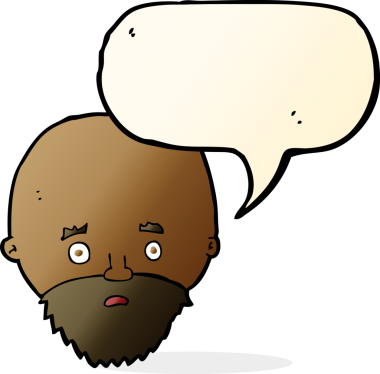 Bir insan tarafından çizilmiş sakallı bir karikatür.