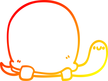 Bir insan tarafından çizilmiş sevimli bir kaplumbağanın sıcak çizgi çizimi