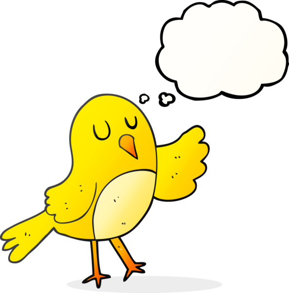 Bir insan tarafından çizilmiş serbest çizim balon karikatür kuşu.