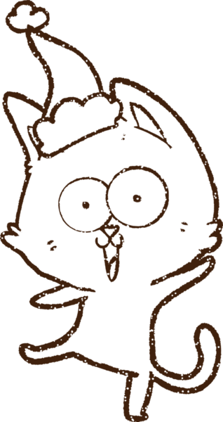 Noel Kedi Kömürü Bir insan tarafından çizilmiş