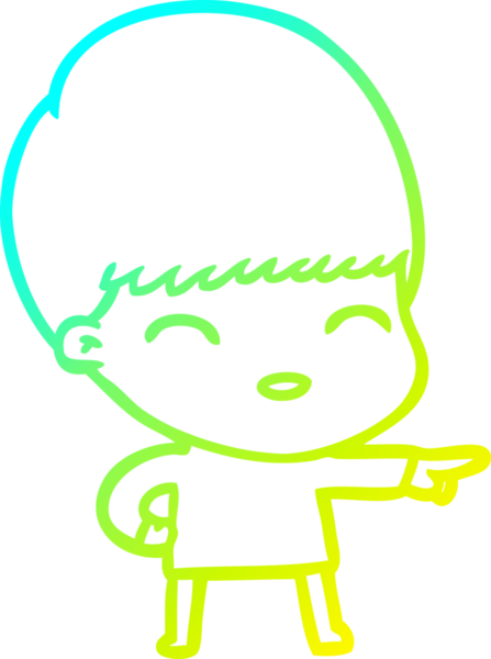 Bir insan tarafından çizilmiş mutlu çizgi film çocuğu çizimi.