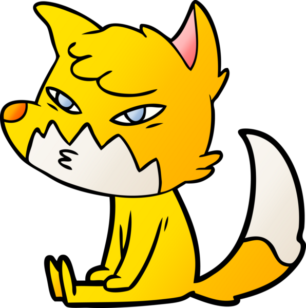 Bir insan tarafından çizilmiş tilki çizgi film karakteri