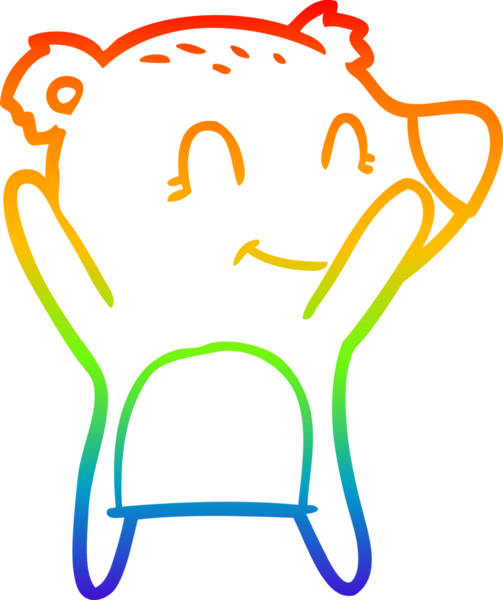 Bir insan tarafından çizilmiş gülümseyen ayı çizgi filmi.