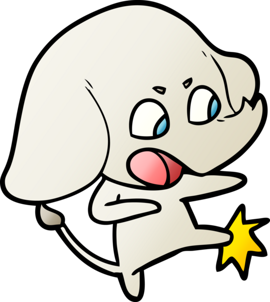 Bir insan tarafından çizilmiş şirin bir fil.