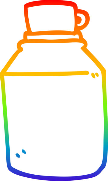 Bir insan tarafından çizilmiş sıcak içecek şişesinin çizgi çizimi.