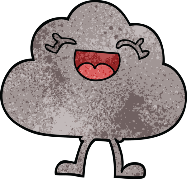 karikatür mutlu gri bulut bir insan tarafından çizilmiş