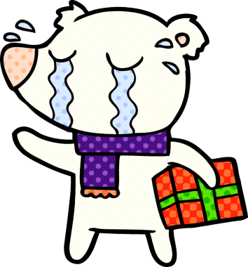 Karikatür ağlayan bir insan tarafından çizilmiş kutup ayısı