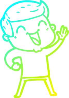 Bir insan tarafından çizilmiş bir çizgi film karakterinin soğuk çizgi çizimi.