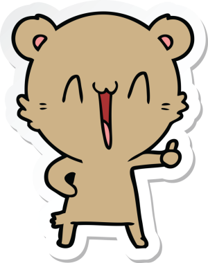 Bir insan tarafından çizilmiş mutlu ayı karikatürü.