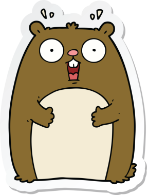 Bir insan tarafından çizilmiş bir karikatür çıkartması.