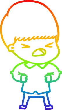 gökkuşağı gradyan çizgi çizimi bir insan tarafından çizilmiş stresli bir adam