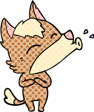 Bir insan tarafından çizilmiş uluyan kurt çizgi filmi.