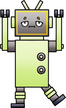 Bir insan tarafından çizilmiş bir robotun gölgelenmiş çizimi