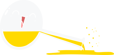 Mutlu düz renkli çizgi film. Bir insan tarafından çizilmiş kimyasallar.