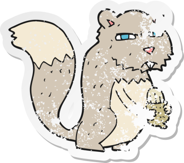 İnsan tarafından çizilmiş kızgın sincap çizgi filminin gerilimli yapıştırması.