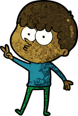 Bir insan tarafından çizilmiş, dans eden meraklı çocuk.