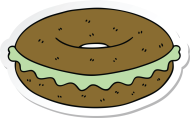 Bir insan tarafından çizilmiş garip bir el simit etiketi.