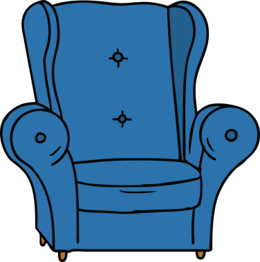 Bir insan tarafından çizilmiş eski bir koltuğun karalaması.