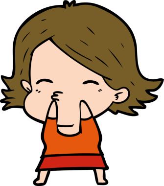 Bir insan tarafından çizilmiş karikatür kadın.