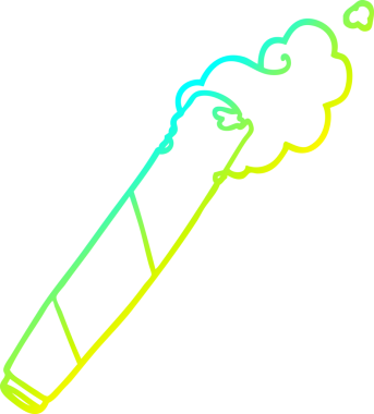 Bir insan tarafından çizilmiş sigara karikatürünün soğuk gradyan çizimi