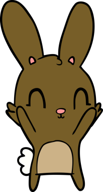 Bir insan tarafından çizilmiş şirin çizgi film tavşanı.