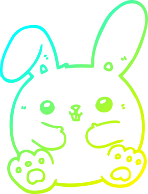 Bir insan tarafından çizilmiş bir çizgi film tavşanı çizimi