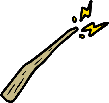 bir insan tarafından çizilmiş sihirli bir değnek.