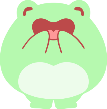 Bir insan tarafından çizilmiş mutlu gülen kurbağa