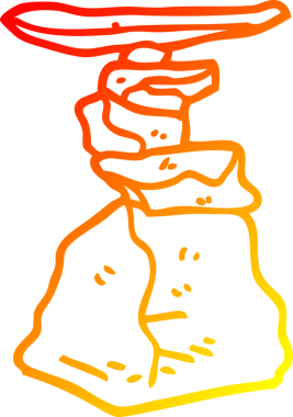 Bir insan tarafından çizilmiş bir karikatürün sıcak gradyan çizimi