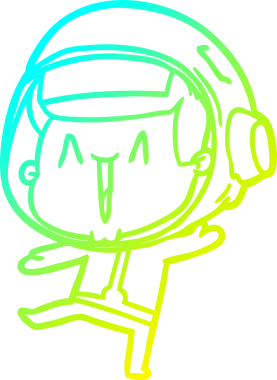 Dans eden bir astronotun insan tarafından çizilmiş soğuk gradyan çizgisi